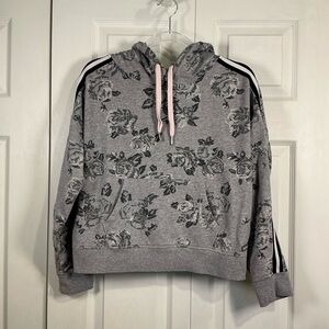 🍓 Calvin Klein Performance Gray Floral Hooded Sweatshirt Black White Stripes - M